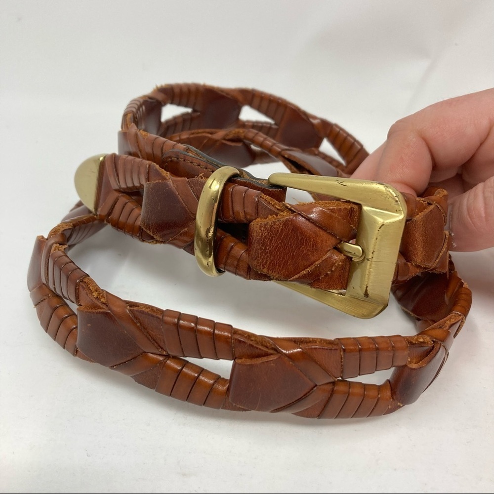 Cale | Brown Braided Belt 34